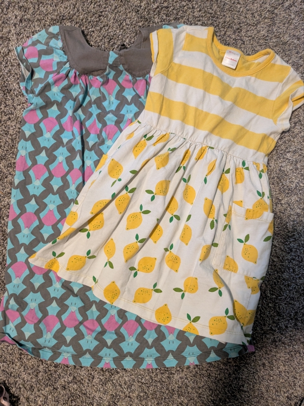 2 Hannah Anderson Dresses  Lemon Print Kids Dress And Geometric Fox Pattern